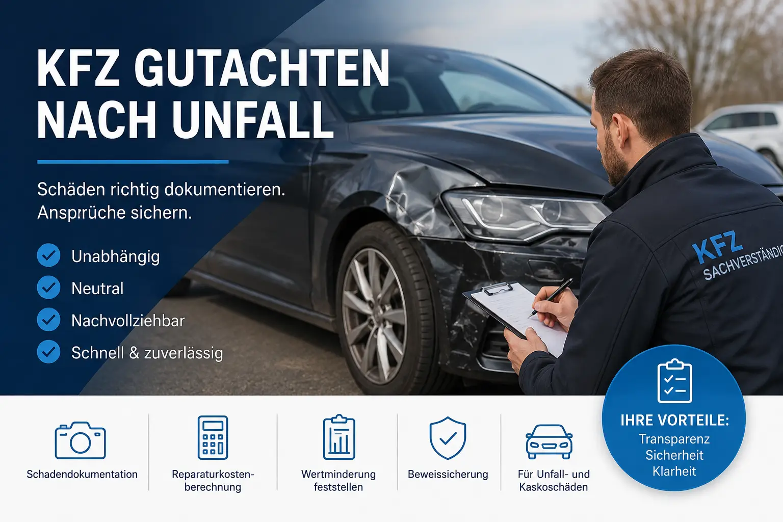 Kfz Gutachten nach Unfall: Was Sie nach einem Verkehrsunfall wissen müssen